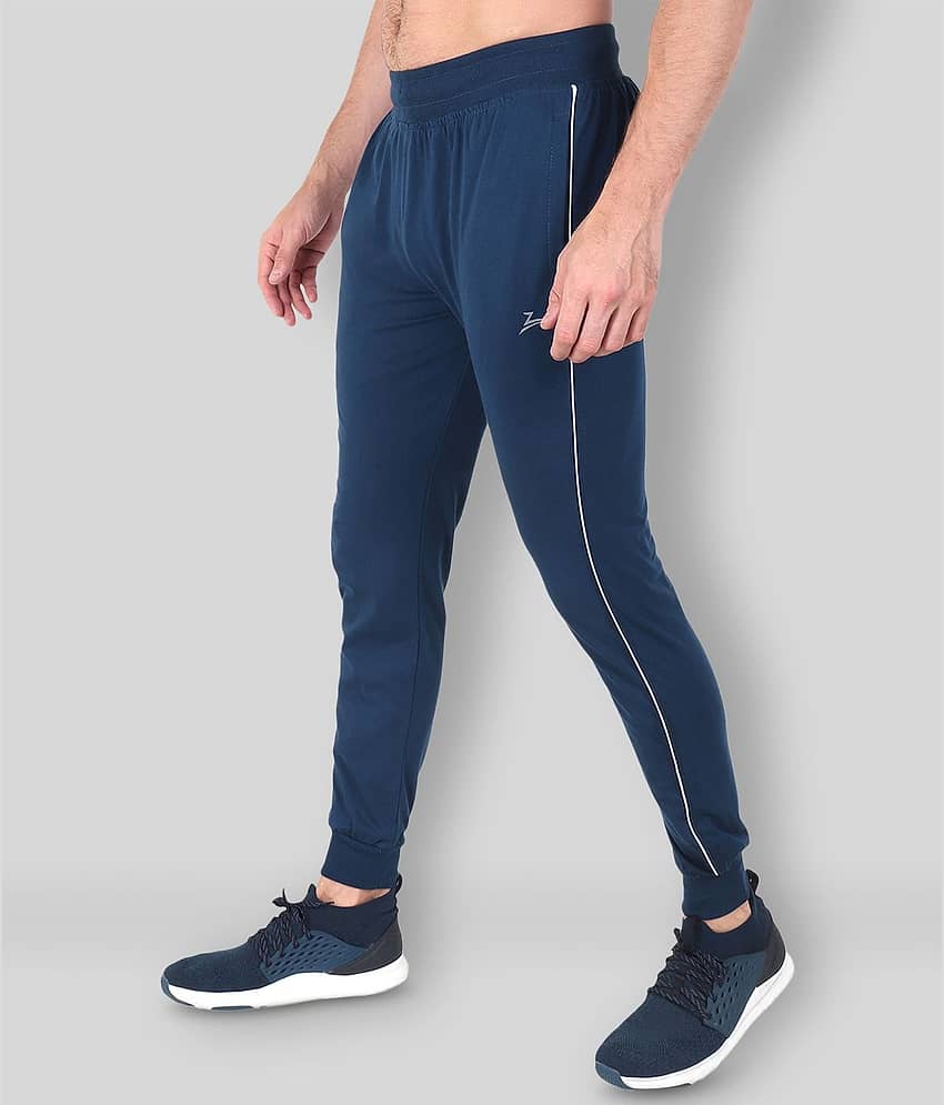 Zeffit - Blue Cotton Blend Men's Joggers ( Pack of 1 )