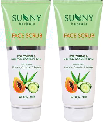 SUNNY HERBALS Face Scrub & Exfoliators 100 gm Pack of 2