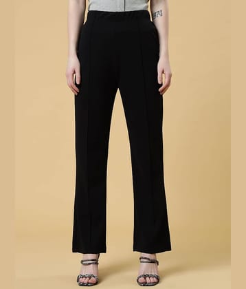 Qyaas Pack of 1 Lycra Regular Women's Slit Pants ( Navy Blue )