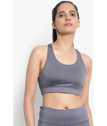 Wearjukebox - Light Grey Polyester Lightly Padded Women's Sports Bra ( Pack of 1 )