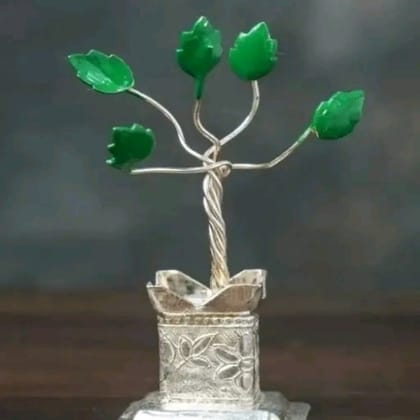 Silver Plated Tulsi Metal Plant