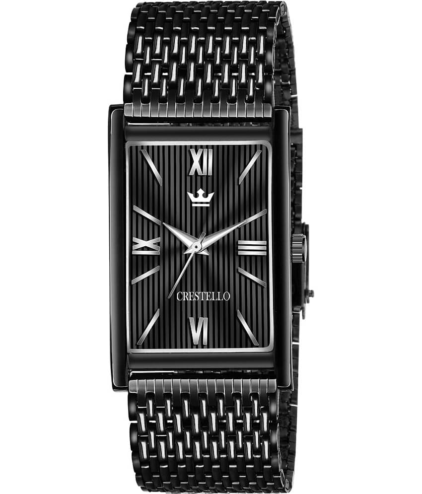 Crestello - Black Metal Analog Men's Watch