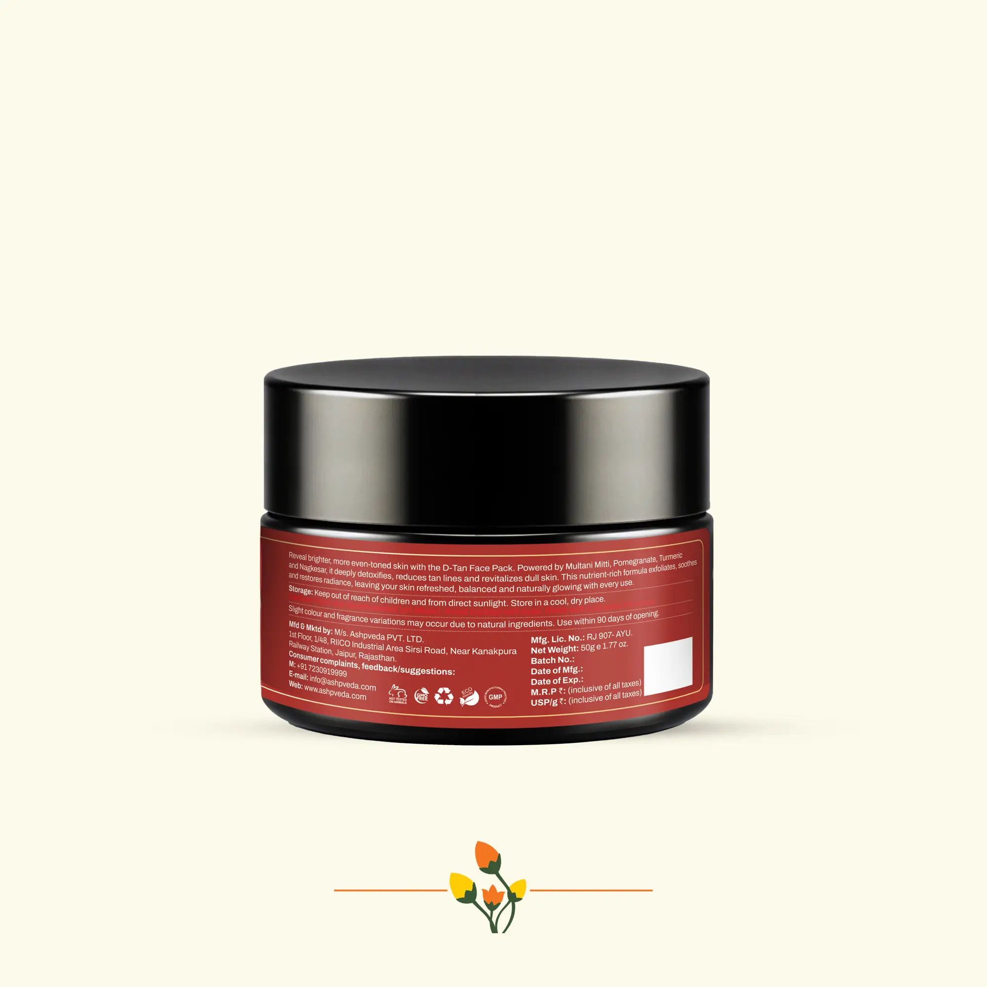 ashpveda D-Tan Face Pack