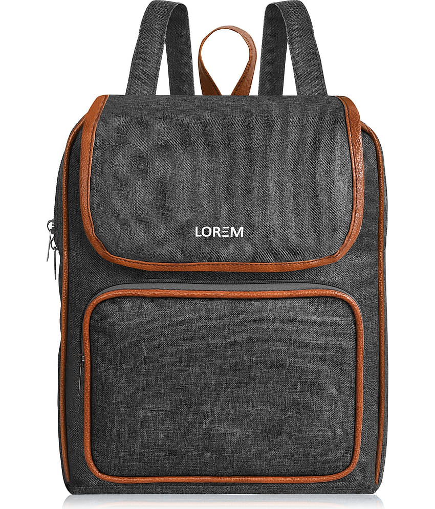 Lorem 5 Ltrs Grey Faux Leather College Bag