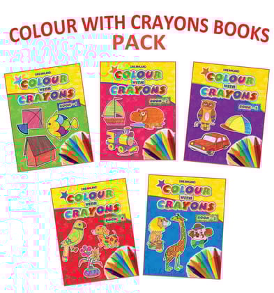Colour With Crayons 5 Books Pack for Kids Age 1 -6 Years - Drawing and Colouring Books for Early Learners [Paperback] Dreamland Publications