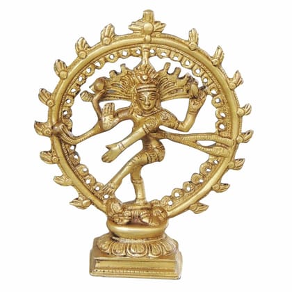 Brass Showpiece Nataraja, Natraja God Idol Statue, Height : 6.5 Inch (BSMAS1069 B)