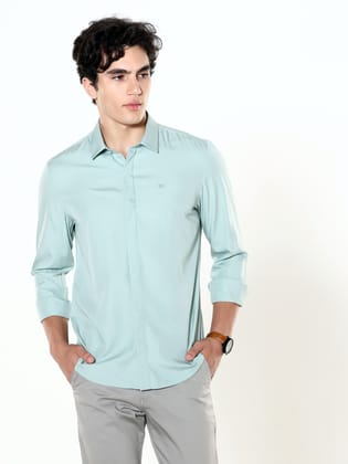 Sage Green Seamless Solid Shirt-S / Green