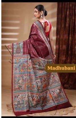 Ghicha Madhubani silk saree