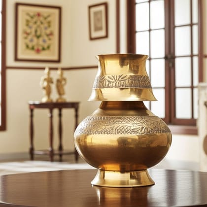 Brass Aftaba Surahi Showpiece � Vintage Decorative Home Accent, Height : 3.7 Inch (FMAS087)