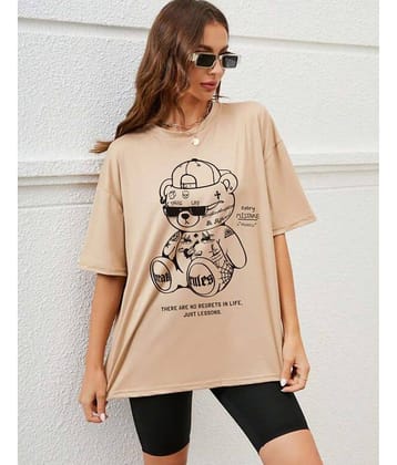 JUNEBERRY Women Cotton Printed Oversized Fit Round Neck T-Shirt ( Black )