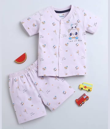 BUMZEE Pack of 1 Baby Girls Cotton Top & Shorts ( Lavender )