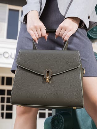 The Auraté Hand Bag - Seaweed Green-Handbag