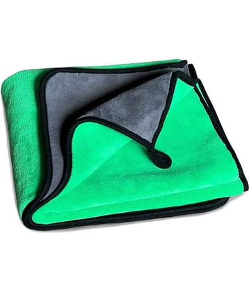 Auto Hub Green 600 GSM Microfiber Cloth For Automobile ( Pack of 1 )