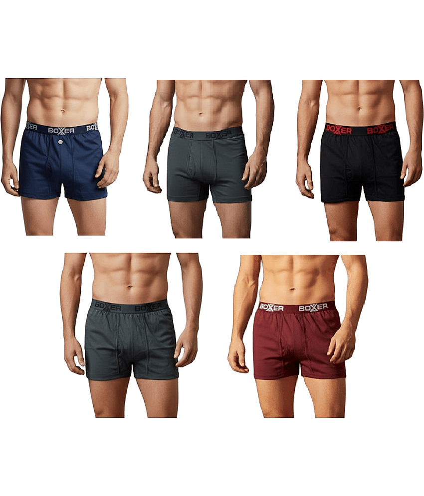 PUSHPADANT FASHION WEAR Pack of 5 Cotton Blend Briefs For Men's ( Multicolor )