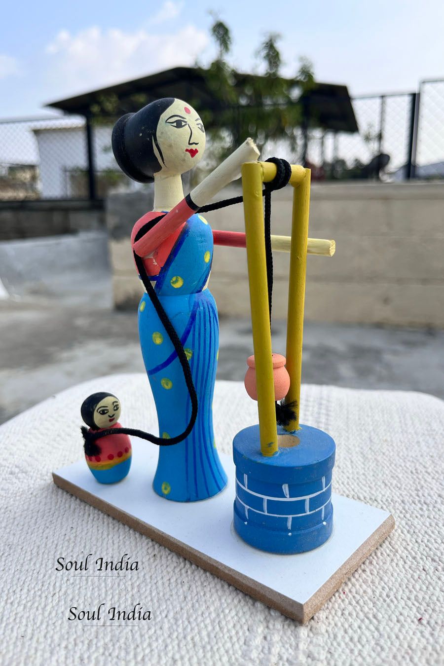 Handcrafted GI TAGGED Channapatna Wooden Mother & Child