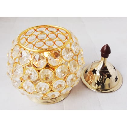 Brass Matki Crystal Deepak No. 3 (FMAS672 C)