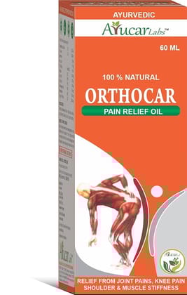 Ortho car Ayurvedic Pain Relief Oil | Natural Ingredients | Relief for Knee pain, Shoulder, muscle stiffness, Joint & Body Pain