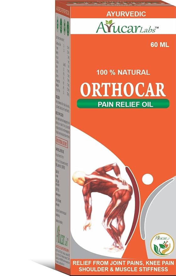 Ortho car Ayurvedic Pain Relief Oil | Natural Ingredients | Relief for Knee pain, Shoulder, muscle stiffness, Joint & Body Pain