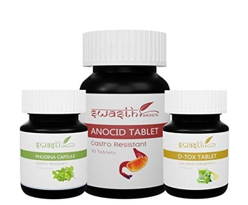 Swasth Arogya Acidity Combo || Acidity & Gastric | Digestion & Stomach Cramps || Combo of 1 Capsule & 2 Different Tablets Bottles