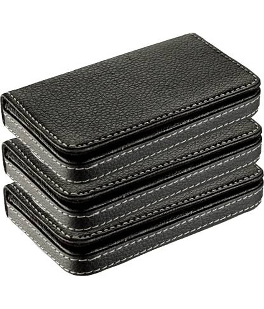 Loopa Leather Black Casual Traveller Wallet