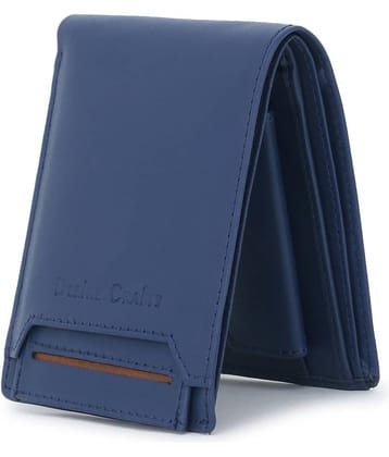 Dezire Crafts PU Solid Men's Regular Wallet With 6 Slots For Card ( Blue , Pack of 1 )