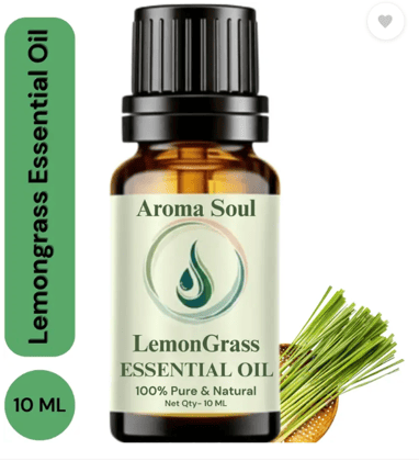 aroma soul Lemongrass Essential Oil, 100% Pure, Natural & Undiluted For Diffuser, Skin Care  (10 ml)
