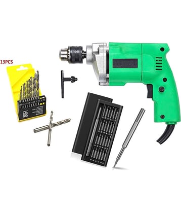 Shopper52 - DRL13P24p-N1 400W 10mm Corded Drill Machine with Bits