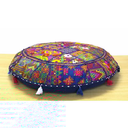 Khamma Ghani Whimsical Cotton Kantha Cushion Covers-Set of 2 / 18 Inch