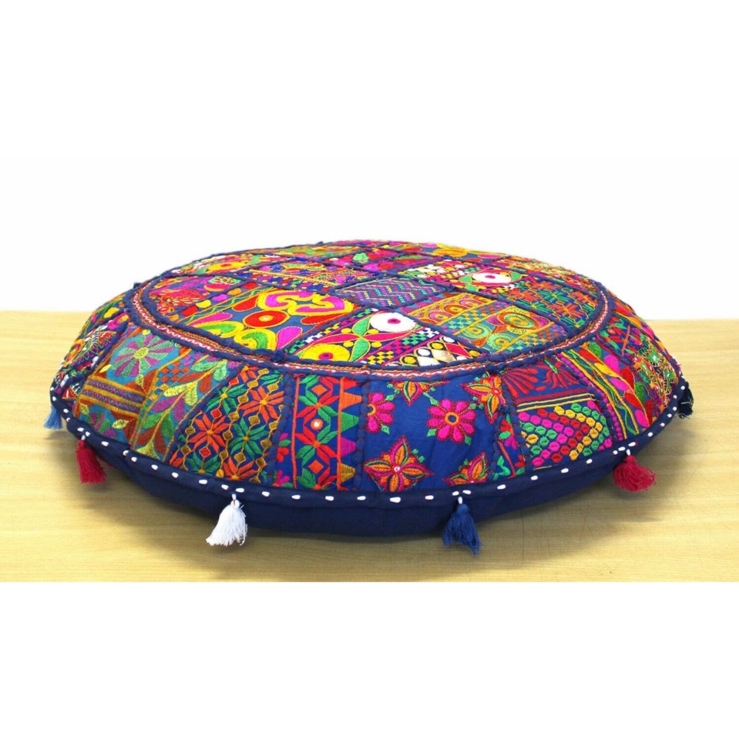 Khamma Ghani Whimsical Cotton Kantha Cushion Covers-Set of 2 / 18 Inch