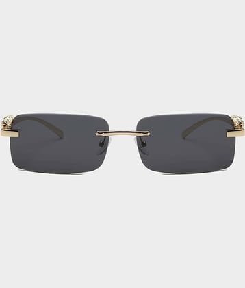 Ashru Gold Rectangular Sunglasses ( Pack of 1 )