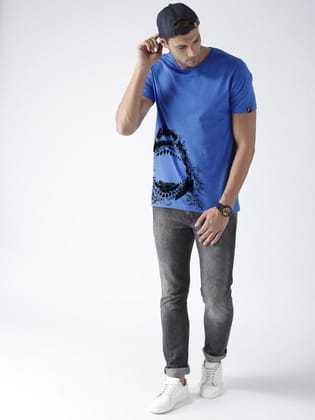 Young Trendz Bio-Wash Cotton Half Sleeve SHARK Graphic Printed SKYBLUE T-Shirt-SKYBLUE / Medium / 100% Bio Wash Cotton