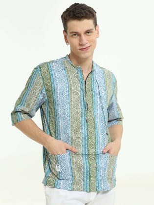 Serene Sky Blue Drop Shoulder Kurta-S / sky blue