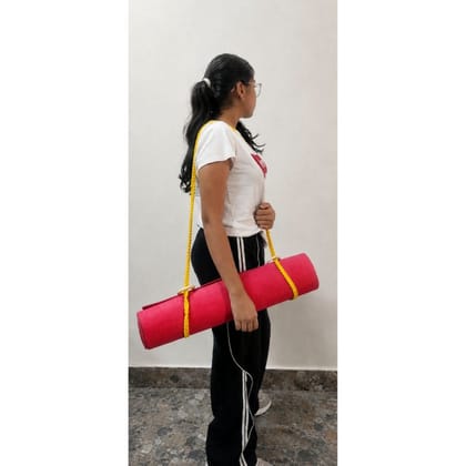 YELLOW COTTON YOGA MAT STRAP | HANDMADE YOGA MAT CARRIER