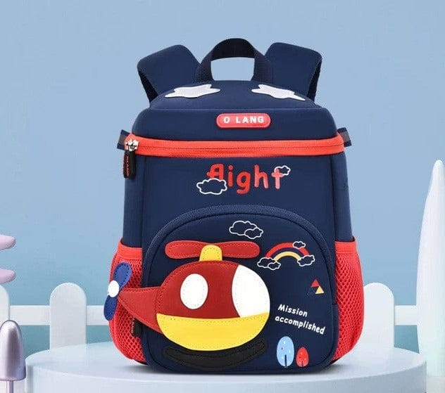 Helicopter Design Backpack for Kindergarten kids-Blue