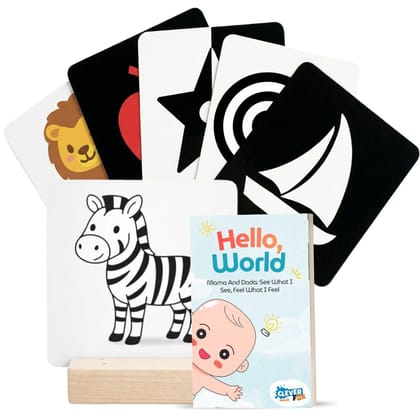 Clever Fox 3-Stage Baby Flash Cards with Wood Stand | 32 High Contrast B&W to Full Color Sensory Objects | 12-Page Parenting Guide & Manual | Montessori Tummy Time Newborn Toys | 0-18 Months Clever Fox 3-Stage Baby Flash Cards with Wood Stand | 32 High Contrast B&W to Full Color Sensory Objects | 12-Page Parenting Guide & Manual | Montessori Tummy Time Newborn Toys | 0-18 Months