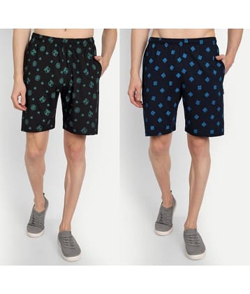 Zeffit - Multicolor Cotton Blend Men's Shorts ( Pack of 2 )