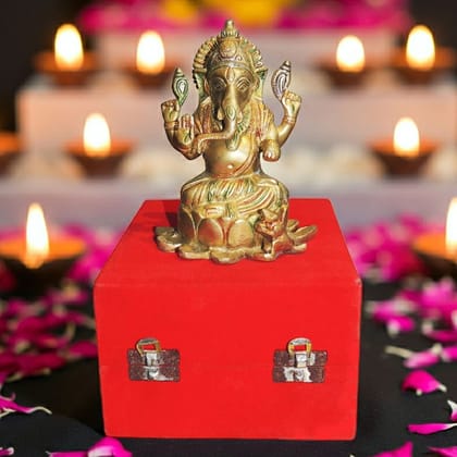 Brass Showpiece Ganesh Ji Statue (BSMAS664 B)