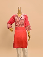 Short Kurta With Patch Work Reddish Pink, Size-M