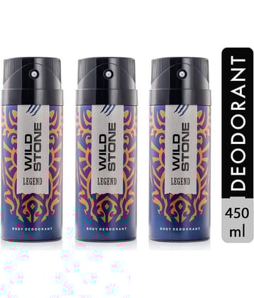 Wild Stone Legend Combo (150 ml each) Deodorant Spray - For Men (450 ml, Pack of 3)
