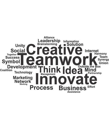 Asmi Collection Creative Teamwork Motivational Quote for Office Motivational/Quotes Sticker ( 40 x 80 cms )