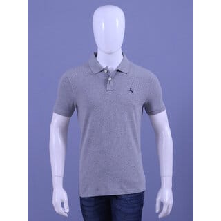 REDLINE MENS GREY MELANGE  EMBROIDERED POLO T-SHIRTS