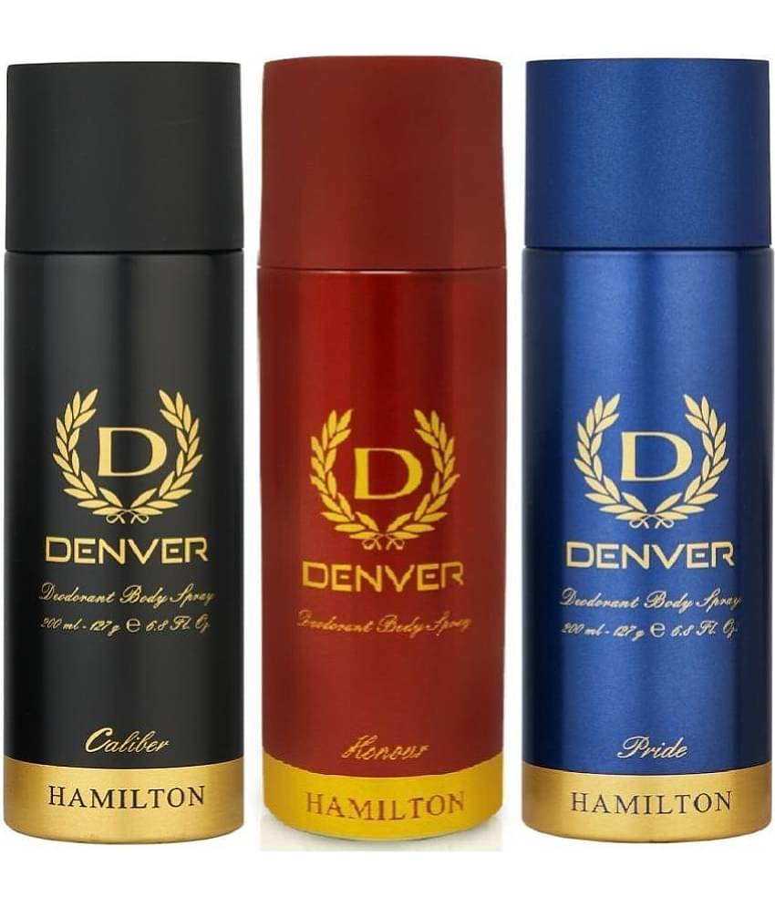 Denver Caliber, Honour & Pride Deodorant Spray for Men 600 ml ( Pack of 3 )