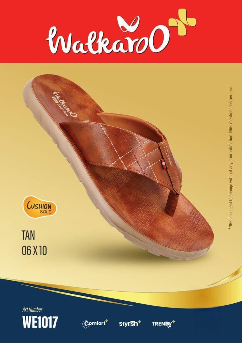 Walkaroo WE1017 Tan G No 9 Mens Slipper