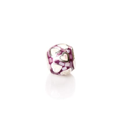 MOP Round Purple | 925 Silver charms for Bracelets / Chain-Free / Silver / Modern