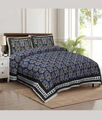 CLOTHORO Cotton 1 Double King Bedsheet with 2 Pillow Covers ( Multicolor )