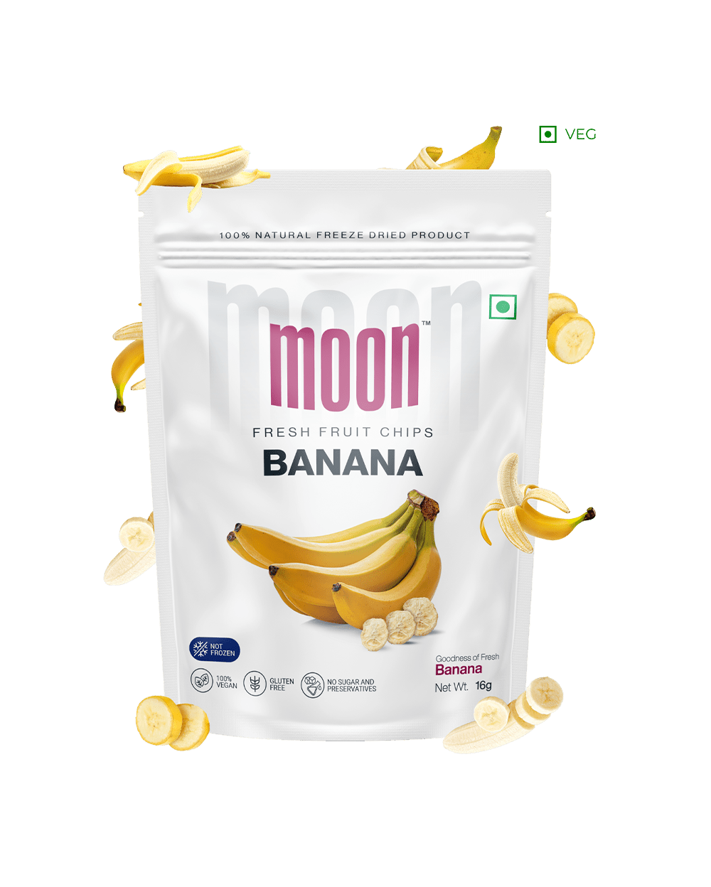 Moon Freeze Dried Banana Chips, 16 gm