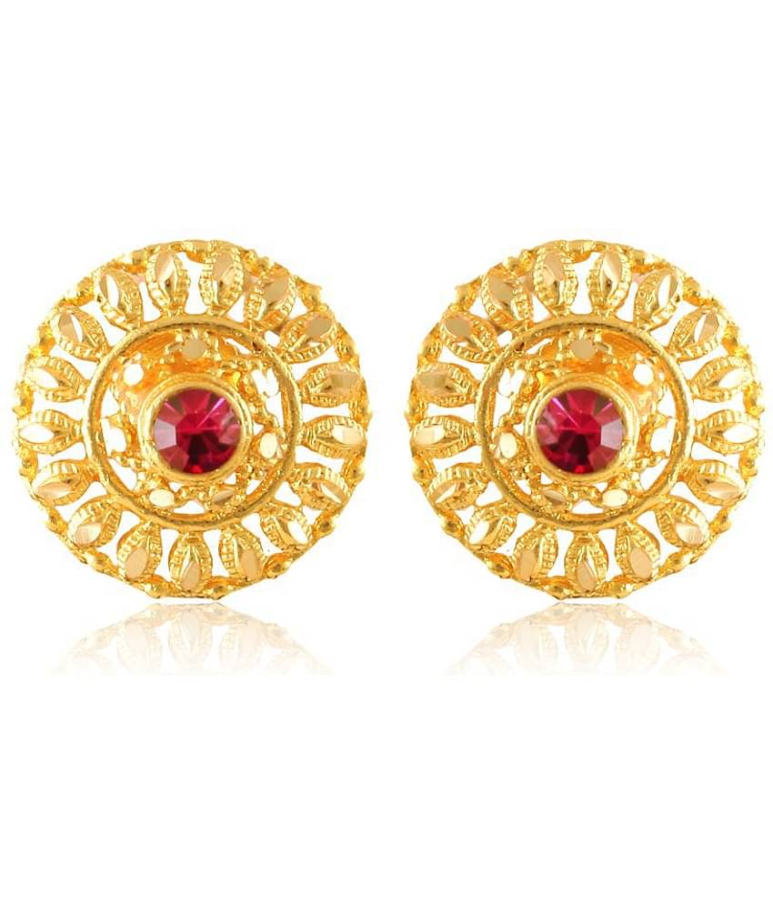 Vighnaharta - Golden Stud Earrings ( Pack of 1 )