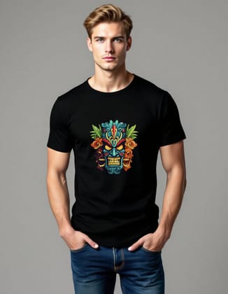 Premium Cotton T-Shirts with Bold Graphic DTF Prints (Color-Black, Size-XXL)