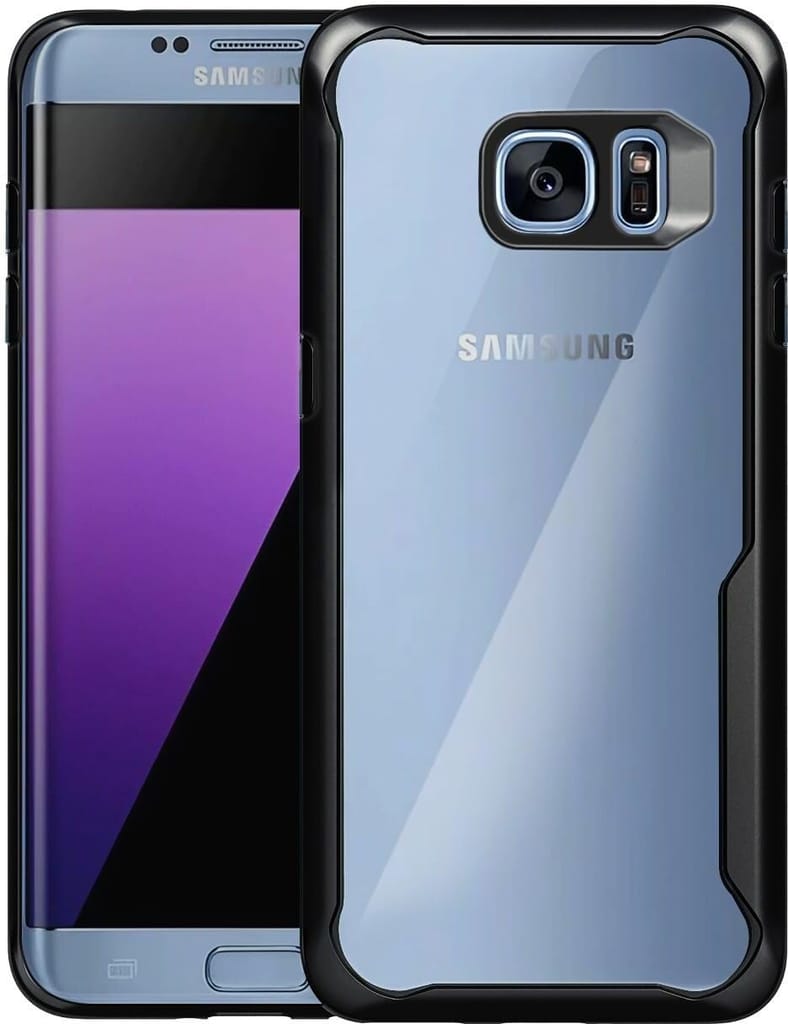 PLUGTECH Slim Shockproof Case | Matte Black Soft | Drop Protection | Precise Cutouts | Premium Mobile Cover for Samsung Galaxy S7 Edge