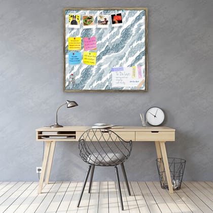 Flying Leaves D1 Bulletin Board Notice Pin Board Soft Board | Framed-Antique Gold Frame / 12 x 12 inch (30 x 30 cms)